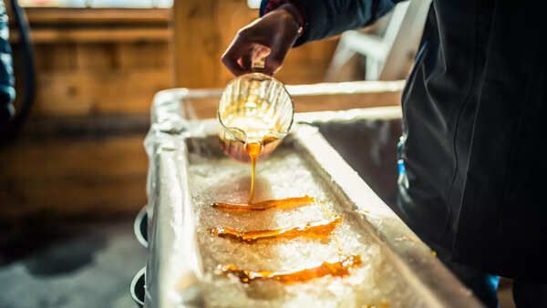 Pouring syrup, a common source of high fructose corn syrup