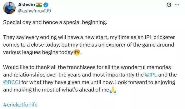 Ashwin tweet